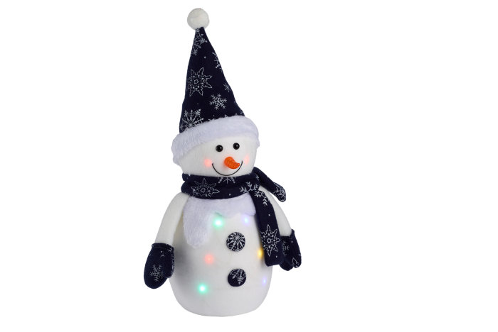Julefigur med farvet LED-lys H33 cm